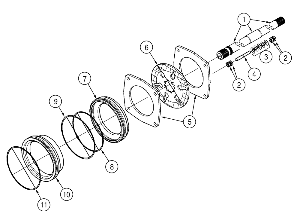 Схема запчастей Case 521D - (06-26) - AXLE, FRONT - BRAKE (06) - POWER TRAIN