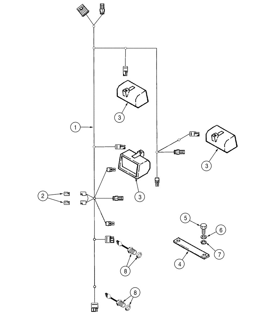 Схема запчастей Case 6030 - (04-08) - HARNESS BOOM (04) - ELECTRICAL SYSTEMS