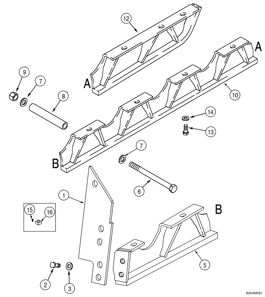 Схема запчастей Case 650K - (05-08) - TRACK GUARDS (11) - TRACKS/STEERING