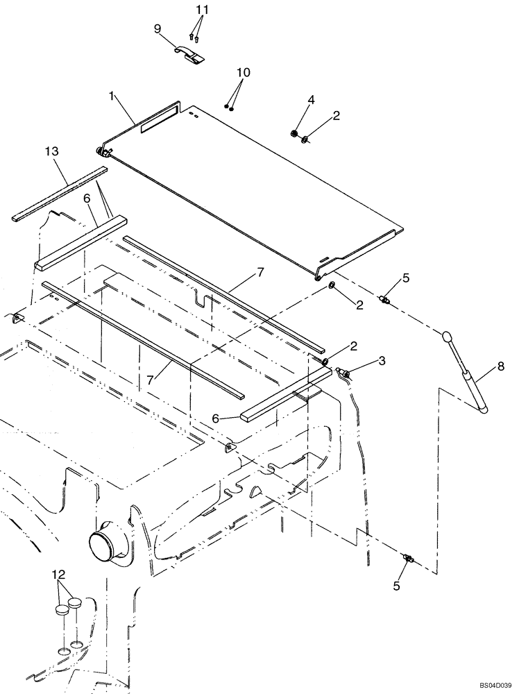 Схема запчастей Case 521D - (09-53) - COVERS - CAB - WITHOUT AIR CONDITIONING (09) - CHASSIS