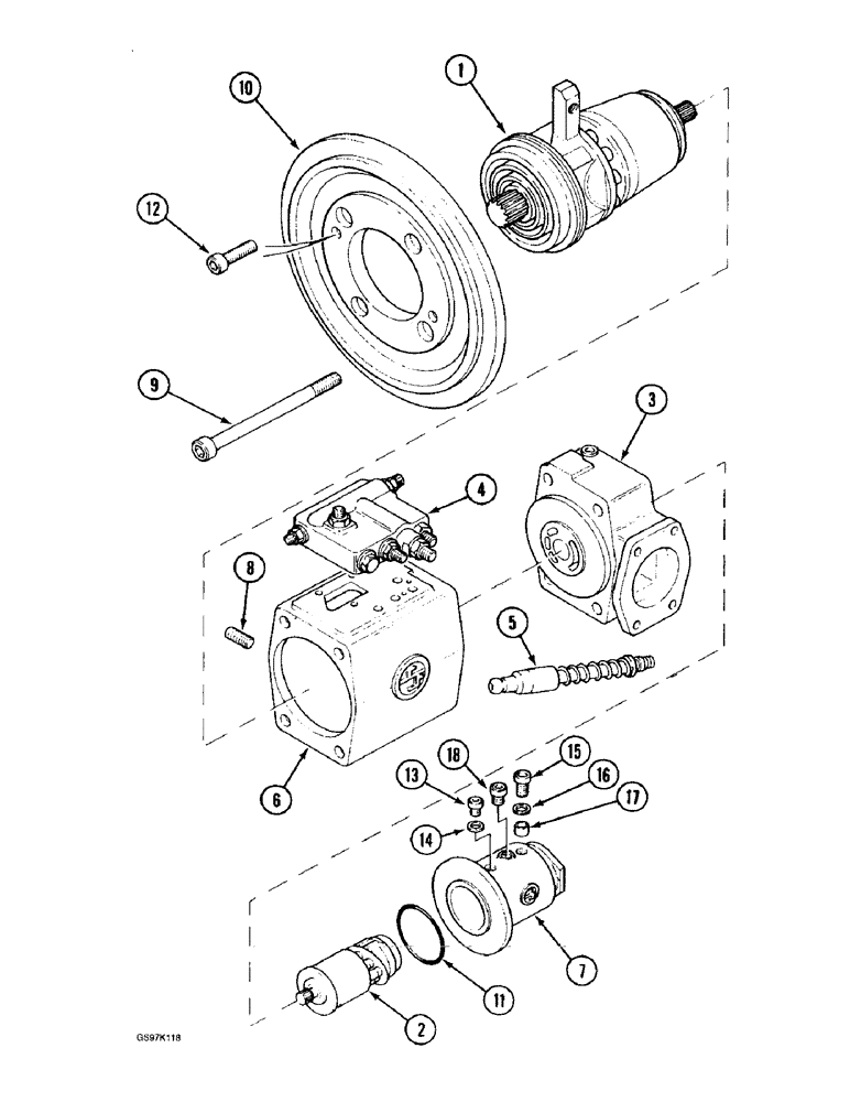 Схема запчастей Case 888 - (8B-24) - HIGH PRESSURE HYDRAULIC PUMP, P.I.N. 15401 AND AFTER, P.I.N. 106801 AND AFTER (08) - HYDRAULICS