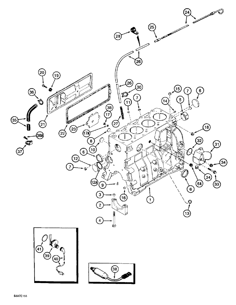 Схема запчастей Case 9020B - (2-073A) - CYLINDER BLOCK, 4TA-390 EMISSIONS CERTIFIED ENGINE, P.I.N. DAC02#2001 & AFT, ENG S/N 45537238 & AFT (02) - ENGINE