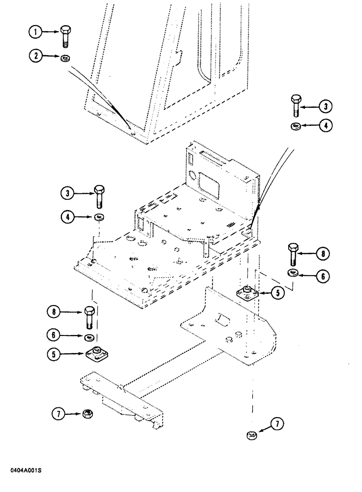 Схема запчастей Case 688 - (9-026) - FLOOR FIXATION (09) - CHASSIS