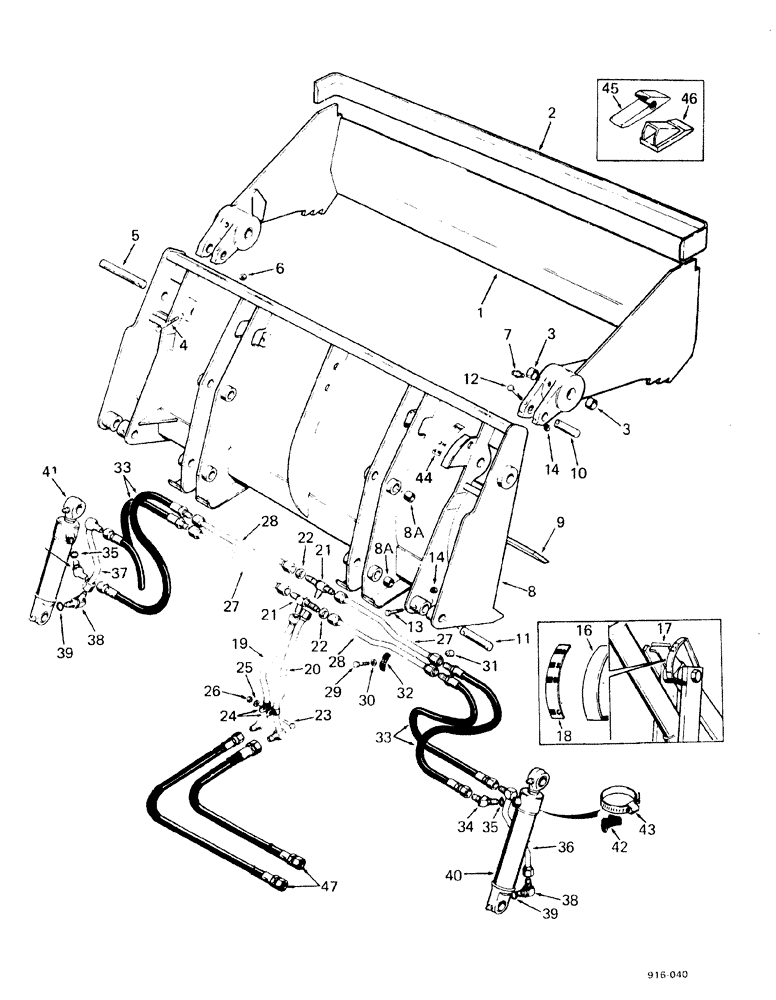 Схема запчастей Case 580F - (182) - LOADER 4 IN 1 BUCKET (82) - FRONT LOADER & BUCKET