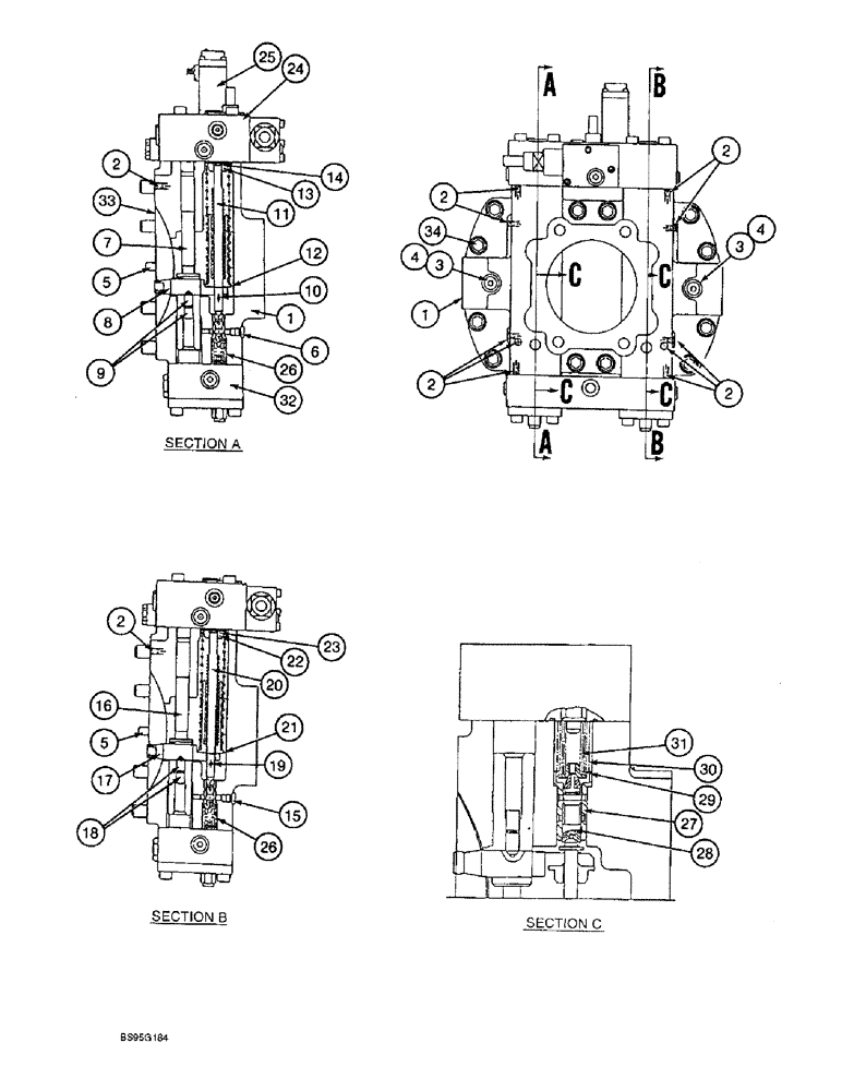 Схема запчастей Case 9060B - (8-096) - HYDRAULIC PUMP, PUMP CONTROLLER (08) - HYDRAULICS