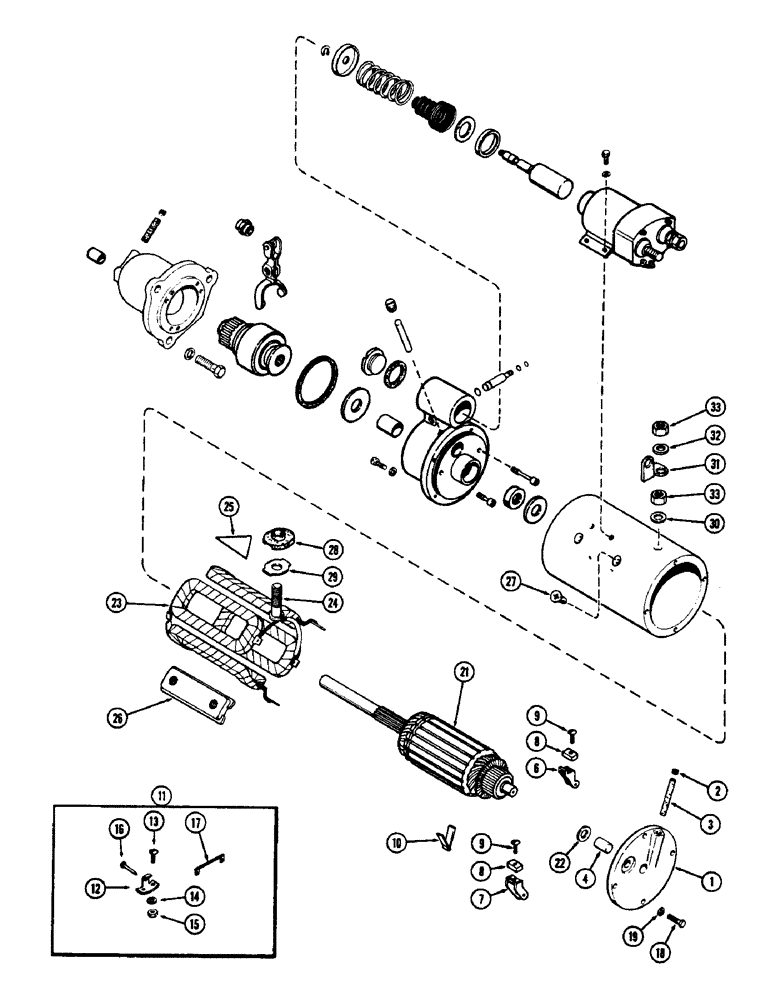 Схема запчастей Case 880B - (042) - R26136 STARTER (06) - ELECTRICAL SYSTEMS