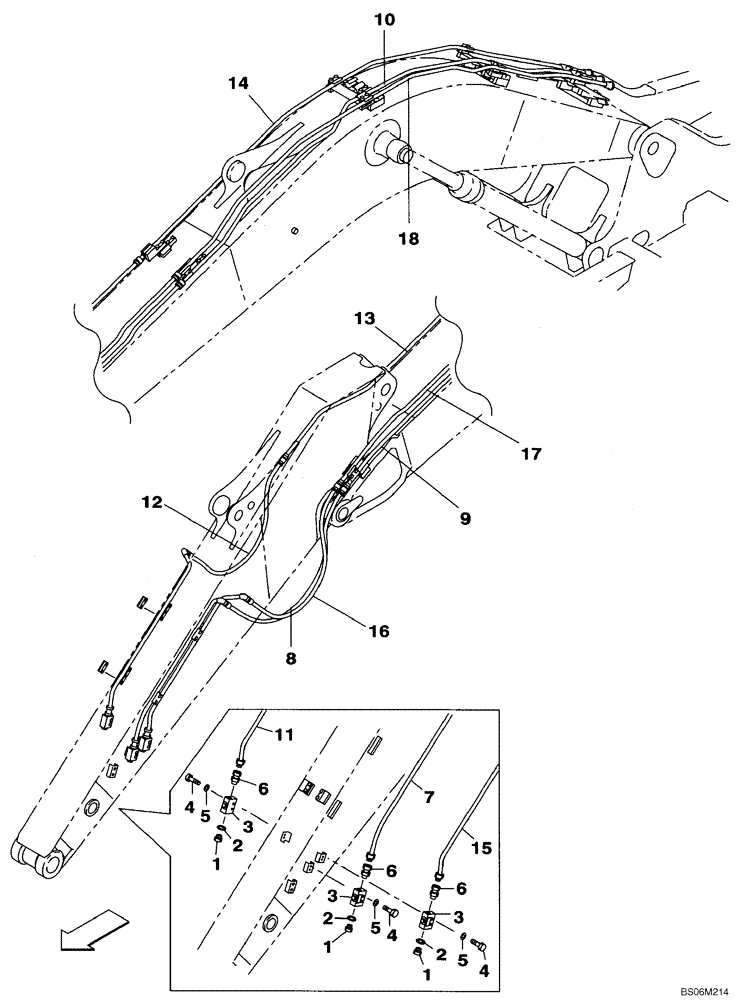 Схема запчастей Case CX290B - (08-40A) - SECOND OPTION LINE, 3.18 M ARM (08) - HYDRAULICS