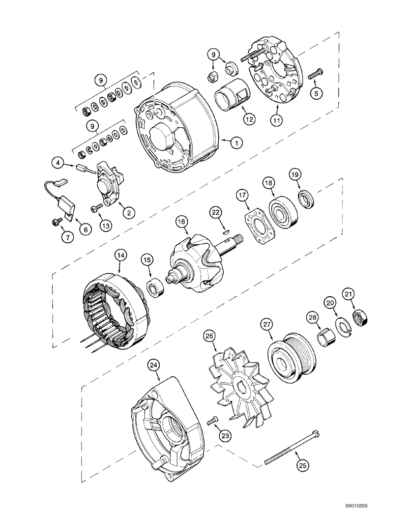 Схема запчастей Case CX160 - (04-11) - ALTERNATOR ASSY (04) - ELECTRICAL SYSTEMS