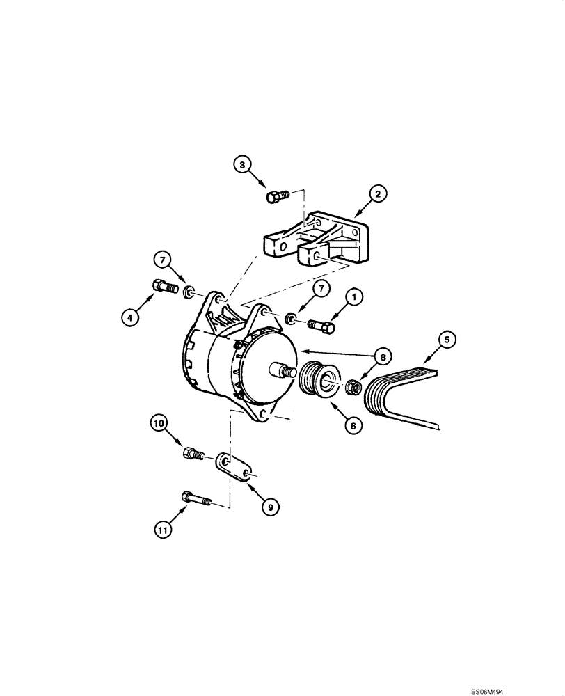 Схема запчастей Case 845 - (04.02B[00]) - ALTERNATOR 70A - ASSEMBLY (04) - ELECTRICAL SYSTEMS