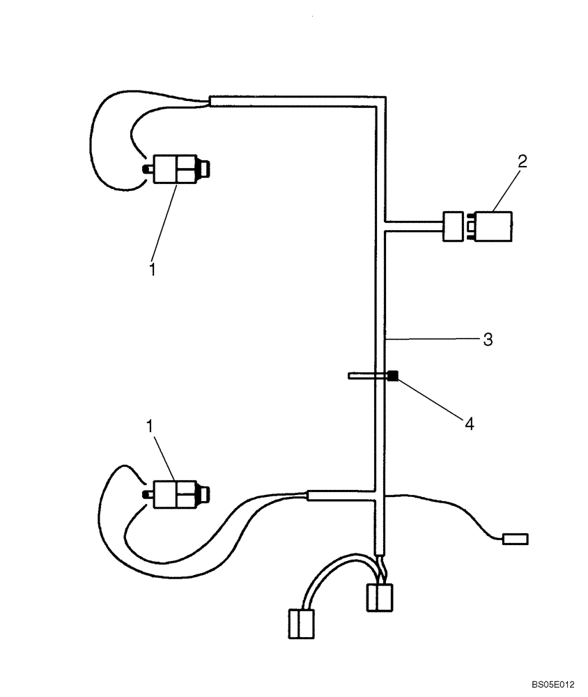 Схема запчастей Case 430 - (04-22) - SPECIAL PARTS FOR ITALY - BRAKE LIGHT HARNESS (04) - ELECTRICAL SYSTEMS