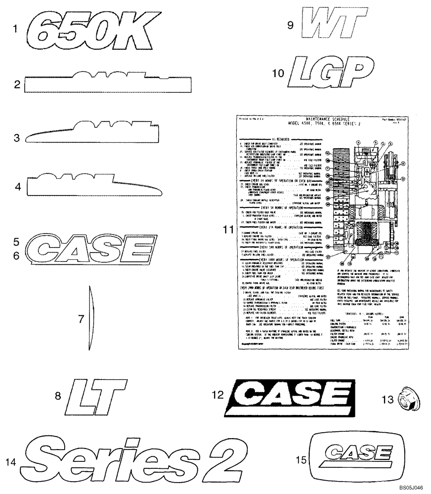 Схема запчастей Case 650K - (09-44) - DECALS - ENGLISH (09) - CHASSIS/ATTACHMENTS