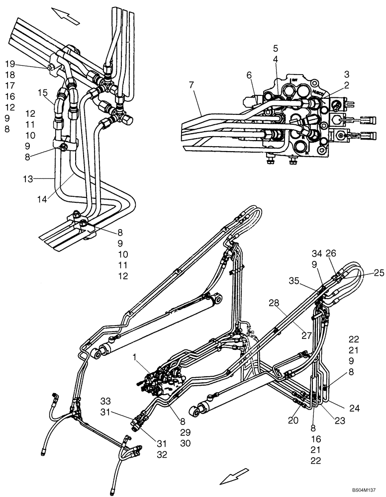 Схема запчастей Case 440CT - (08-03) - HYDRAULICS - AUXILIARY (08) - HYDRAULICS