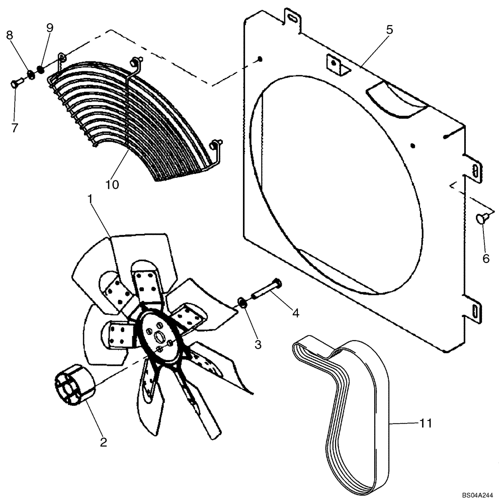 Схема запчастей Case 465 - (02-02) - FAN - FAN BELT (02) - ENGINE