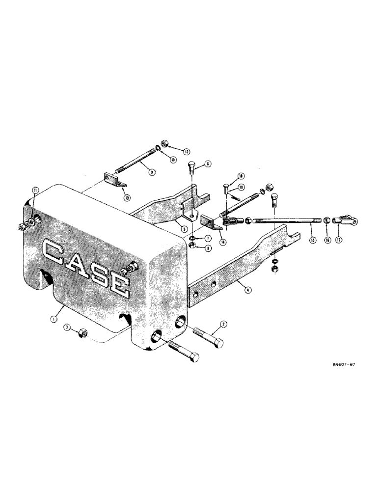 Схема запчастей Case 320 - (126[1]) - REAR COUNTERWEIGHT (42" GAUGE TRACTOR) (05) - UPPERSTRUCTURE CHASSIS