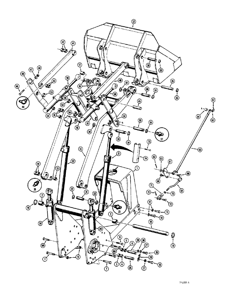 Схема запчастей Case 350 - (352) - LOADER FRAME AND CYLINDERS (05) - UPPERSTRUCTURE CHASSIS