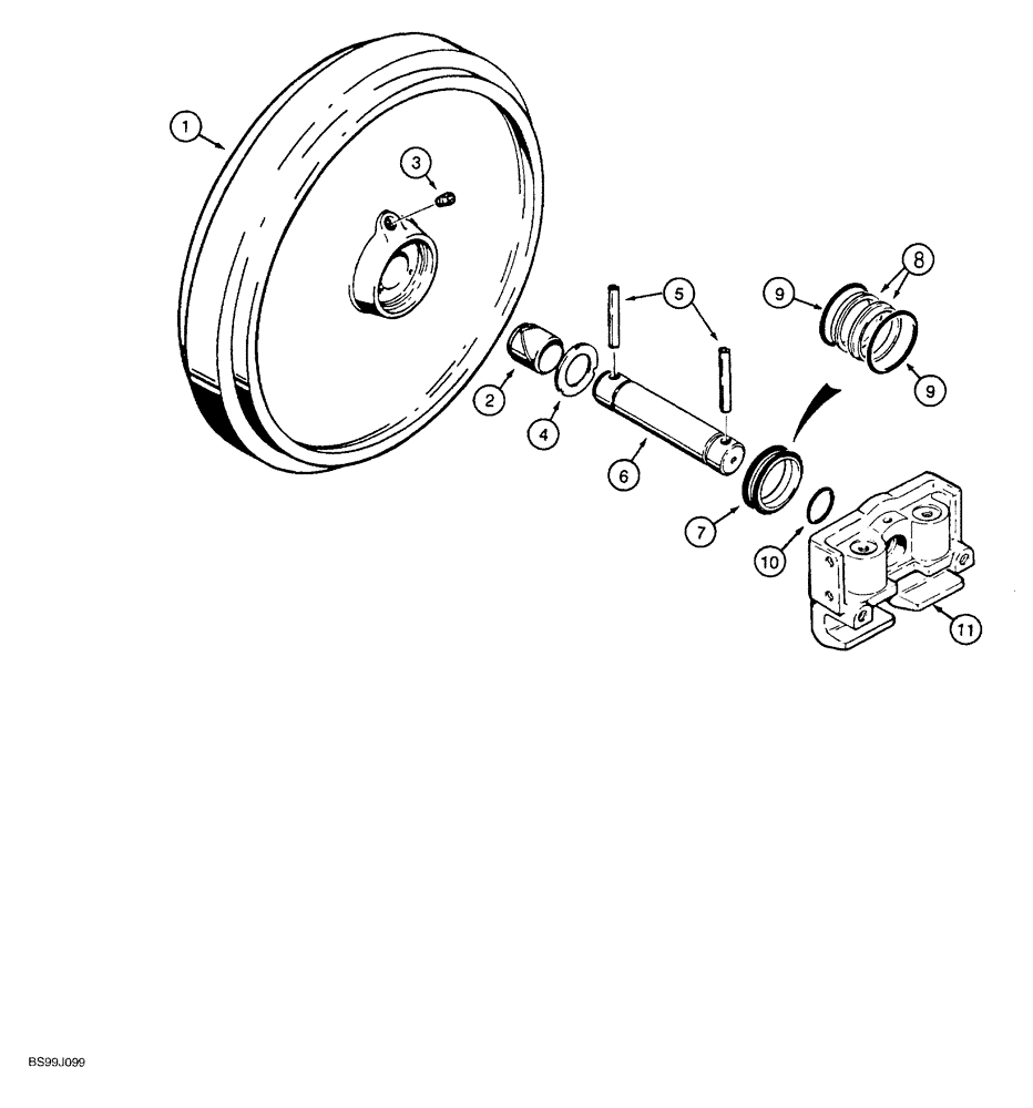 Схема запчастей Case 550G - (5-06) - IDLER ASSEMBLIES (04) - UNDERCARRIAGE