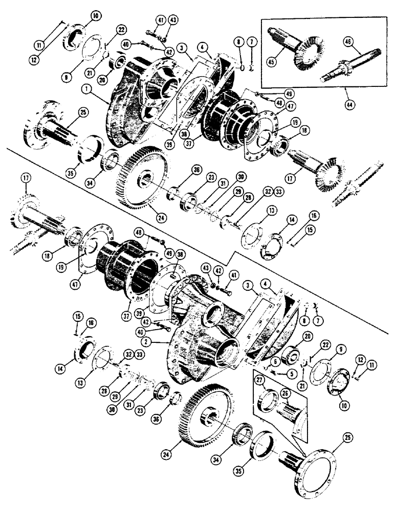 Схема запчастей Case 600 - (096) - FINAL DRIVE INST. (60" GAUGE), (USED FROM SERIAL #656-471) (03) - TRANSMISSION