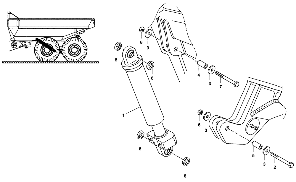 Схема запчастей Case 335 - (72A00010719[001]) - DUMPING SYSTEM - HOIST CYLINDER INSTALLATION (19) - OPTIONS