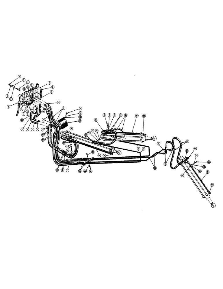 Схема запчастей Case 520 - (168) - BACKHOE VALVE, BOOM, DIPPER ARM, AND DUMP CYLINDER HYDRAULICS, VALVE HYDRAULIC SYSTEM (07) - HYDRAULIC SYSTEM