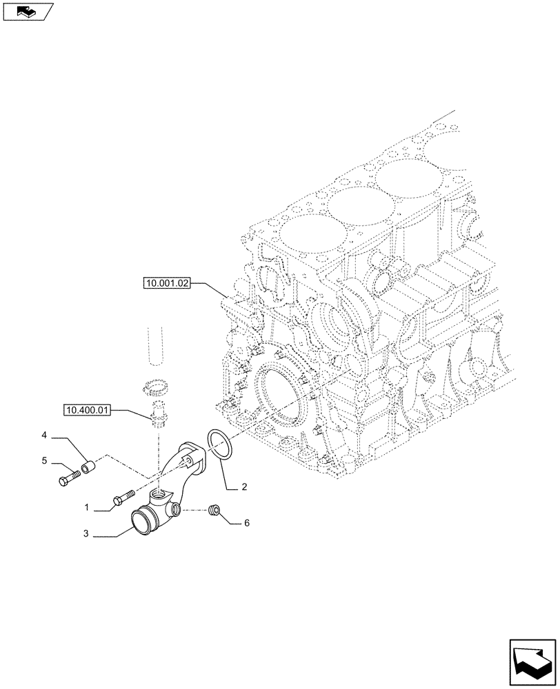 Схема запчастей Case F2CE9684C E025 - (10.402.03) - WATER PUMP PIPES (504311600) (10) - ENGINE