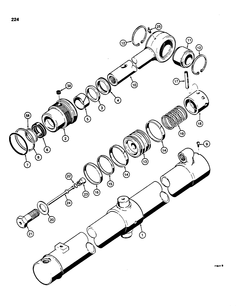 Схема запчастей Case 855C - (224) - G101218 DOZER LIFT CYLINDERS, TILT DOZER MODELS (07) - HYDRAULIC SYSTEM