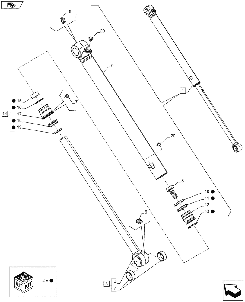 Схема запчастей Case 580SN WT - (35.738.0101) - VAR - 423075, 423076 - BACKHOE ARM, BUCKET CYLINDER, COMPONENTS (35) - HYDRAULIC SYSTEMS