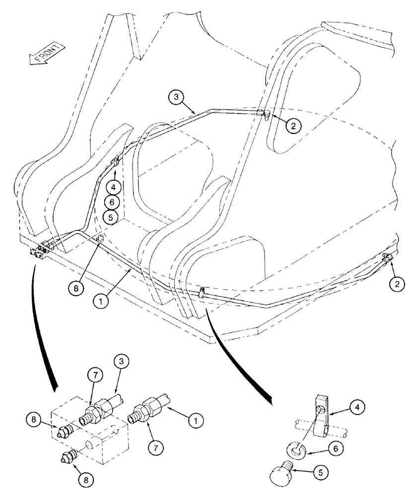 Схема запчастей Case 9050B - (9-006) - TURNTABLE BEARING LUBRICATION LINES (09) - CHASSIS/ATTACHMENTS