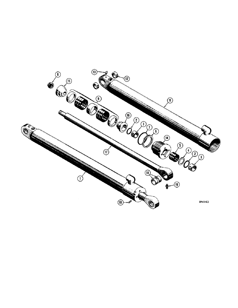 Схема запчастей Case 22 - (48) - D28342 HYDRAULIC BOOM CYLINDER, D32167 HYDRAULIC BOOM 