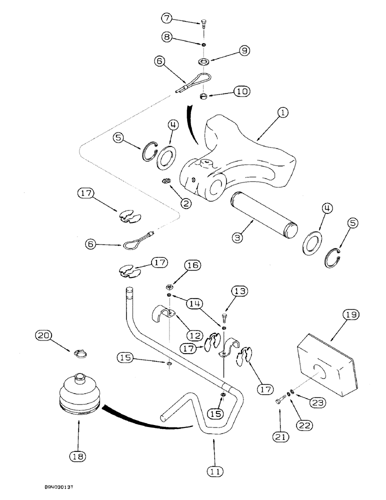 Схема запчастей Case 590 - (9-042) - BOOM LATCH (09) - CHASSIS/ATTACHMENTS