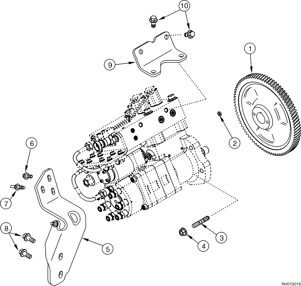 Схема запчастей Case CX330 - (03-11) - FUEL INJECTION PUMP - GEAR AND MOUNTING BRACKETS (03) - FUEL SYSTEM