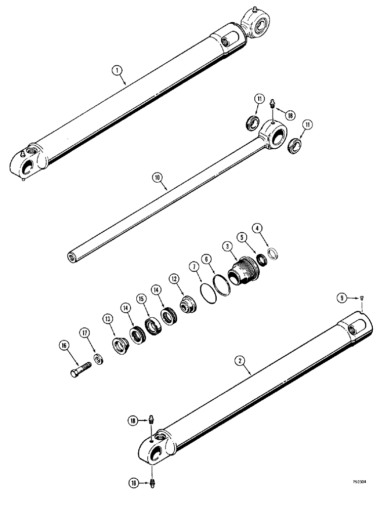 Схема запчастей Case 380CK - (162) - G35002 AND G35003 LOADER LIFT CYLINDERS (08) - HYDRAULICS