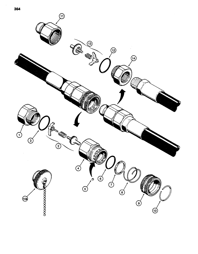 Схема запчастей Case 480D - (364) - HYDRAULIC QUICK DISCONNECT COUPLINGS, D52800 FEMALE COUPLING (35) - HYDRAULIC SYSTEMS