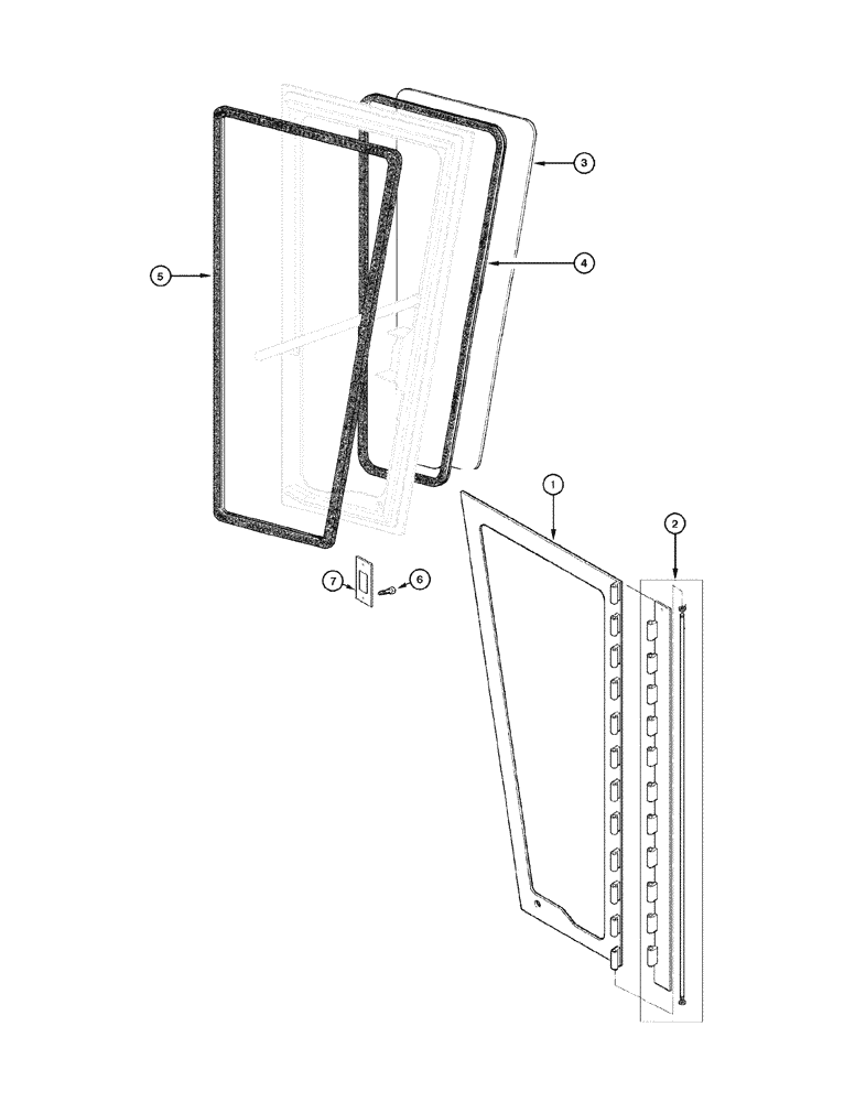 Схема запчастей Case 885 - (09-064[01]) - CAB - DOOR (09) - CHASSIS