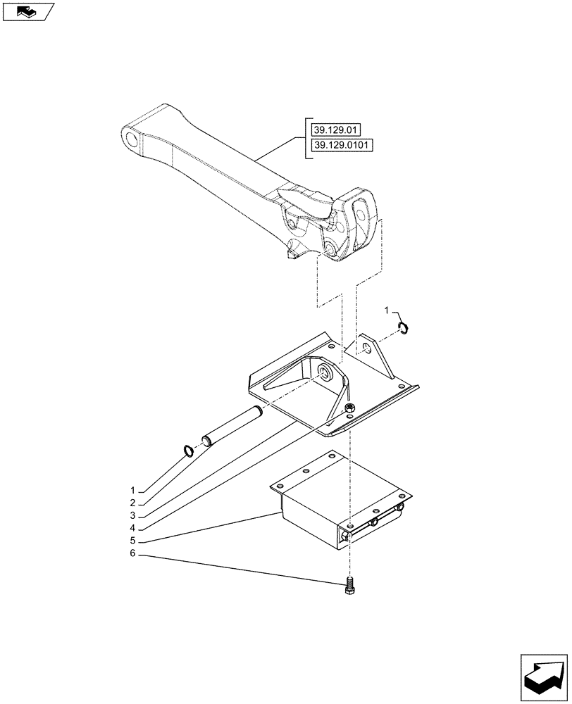 Схема запчастей Case 580SN WT - (39.129.0302) - VAR - 442057 - CEMETERY STABILIZER PAD (39) - FRAMES AND BALLASTING