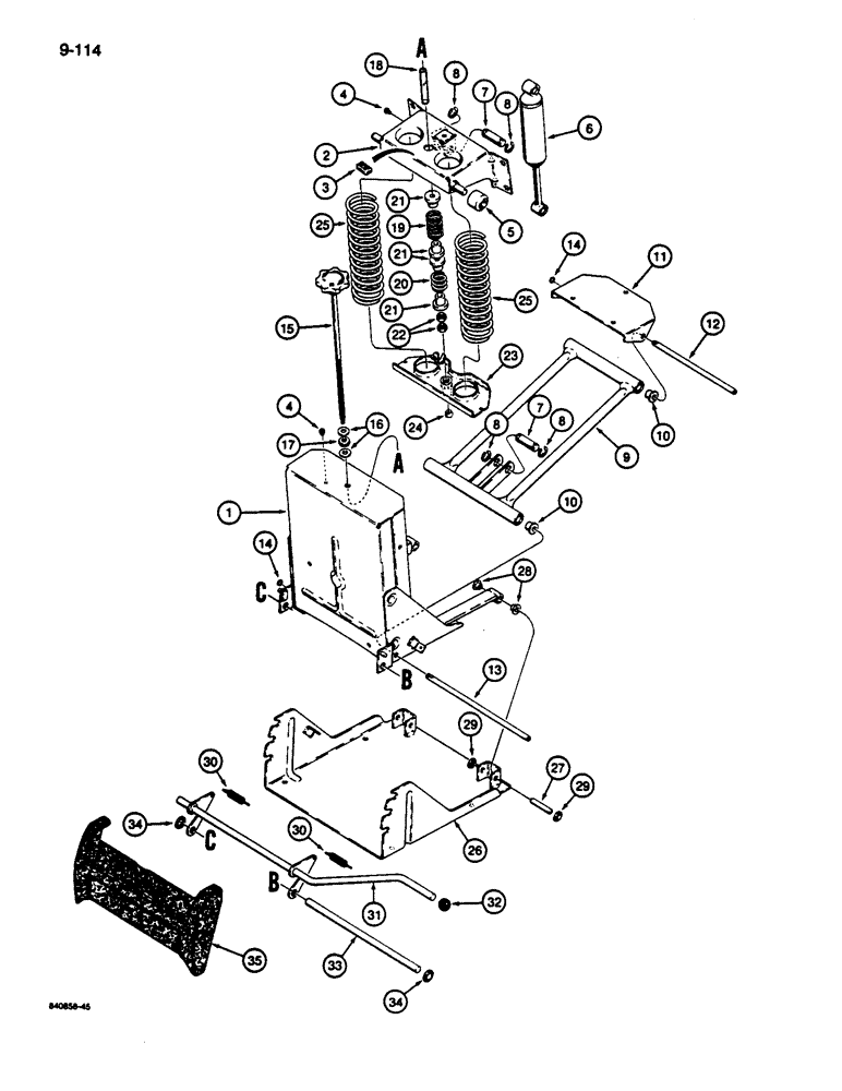 Схема запчастей Case 680L - (9-114) - SUSPENSION SEAT ADJUSTER ASSEMBLY (09) - CHASSIS/ATTACHMENTS