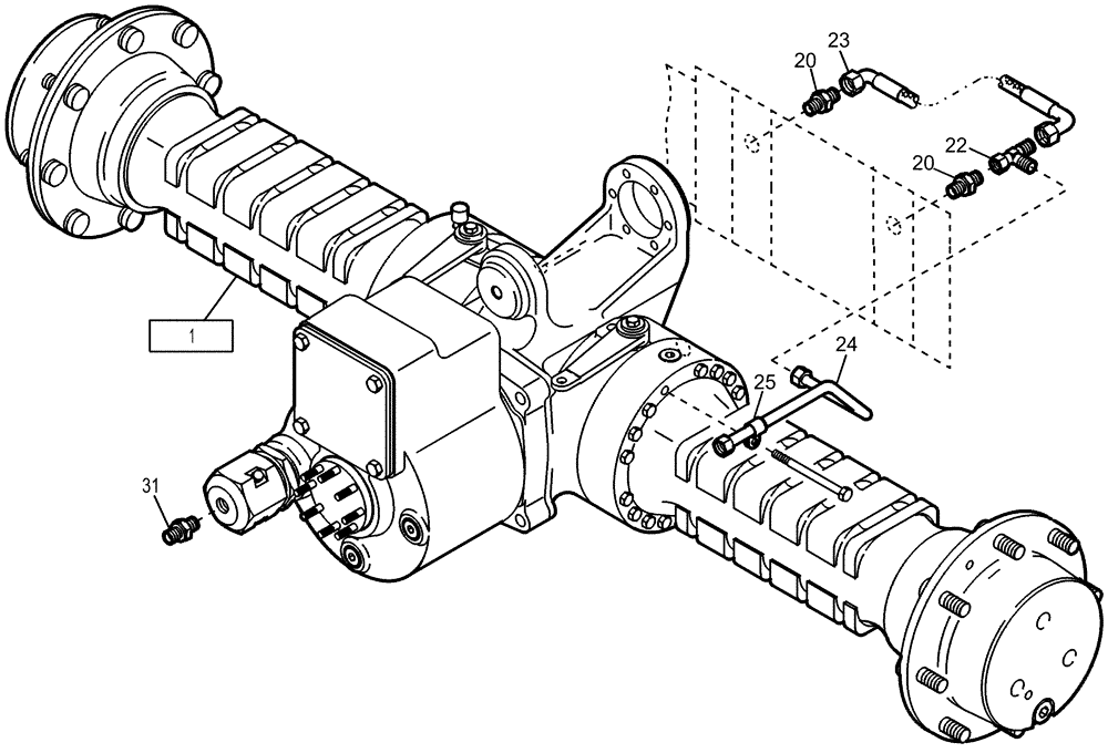 Схема запчастей Case 221D - (02.211[002]) - REAR AXLE FAST GEAR SELF-LOCKING (OPTION) (S/N 581101-UP) (27) - REAR AXLE SYSTEM