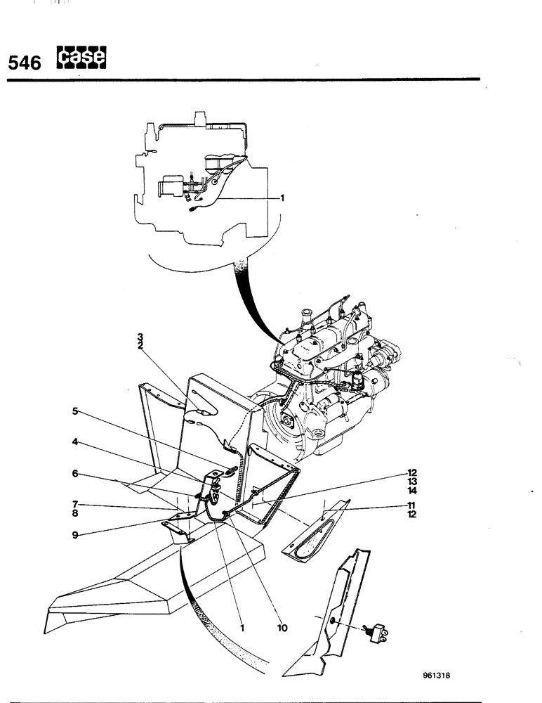 Схема запчастей Case 580G - (546) - AUXILIARY FUEL SHUT-OFF CONTROL (09) - CHASSIS/ATTACHMENTS