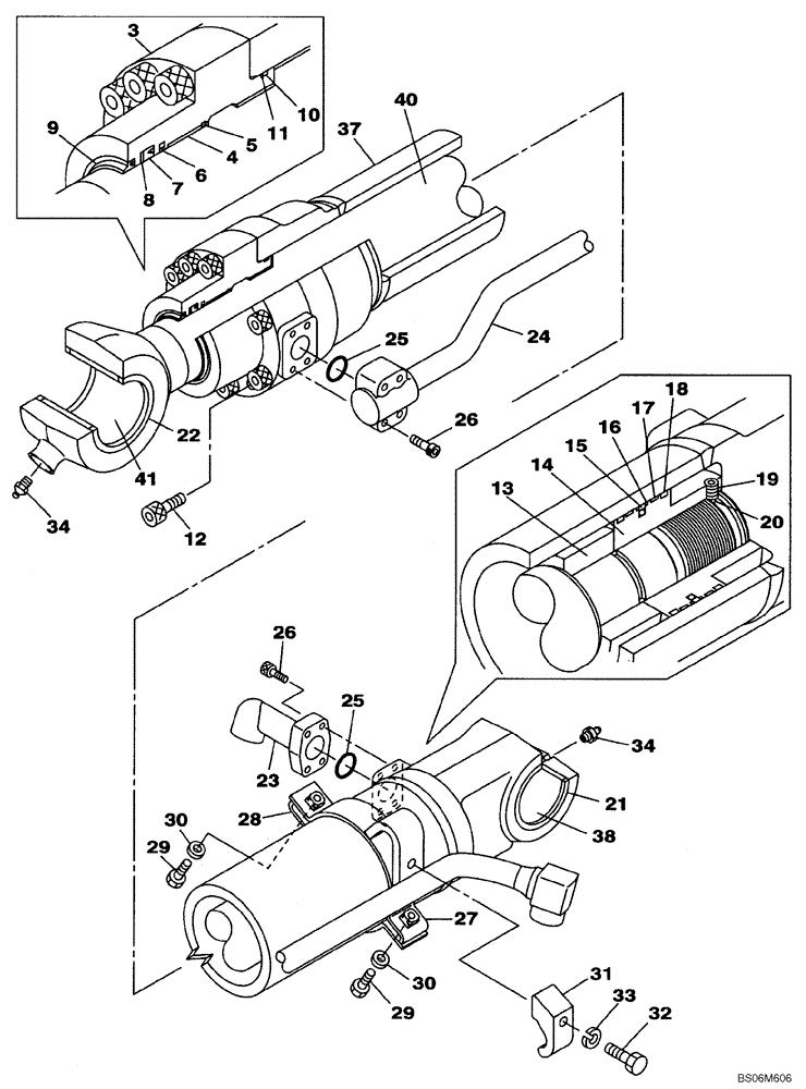 Схема запчастей Case CX210BNLC - (08-86) - CYLINDER ASSY, BUCKET (08) - HYDRAULICS