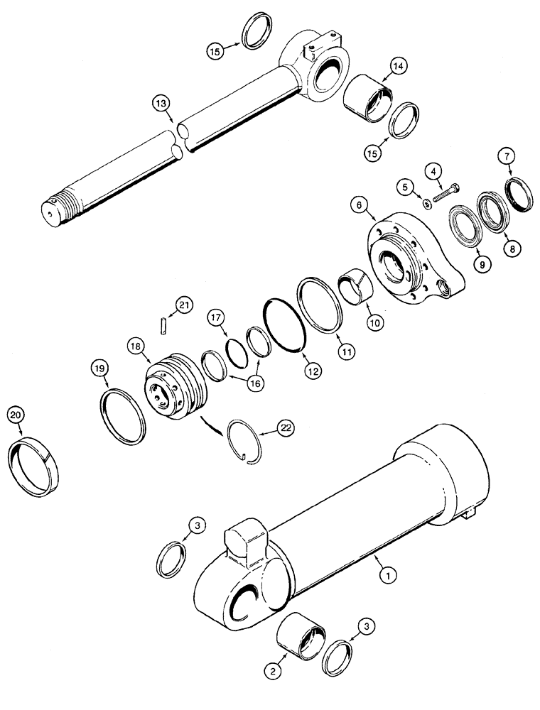 Схема запчастей Case 721C - (08-34) - CYLINDER ASSY - LOADER BUCKET (XR) (08) - HYDRAULICS