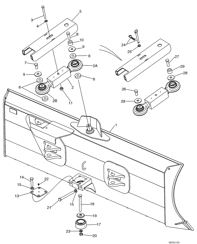 Схема запчастей Case 750K - (09-02) - DOZER BLADE - MOUNTING (09) - CHASSIS/ATTACHMENTS