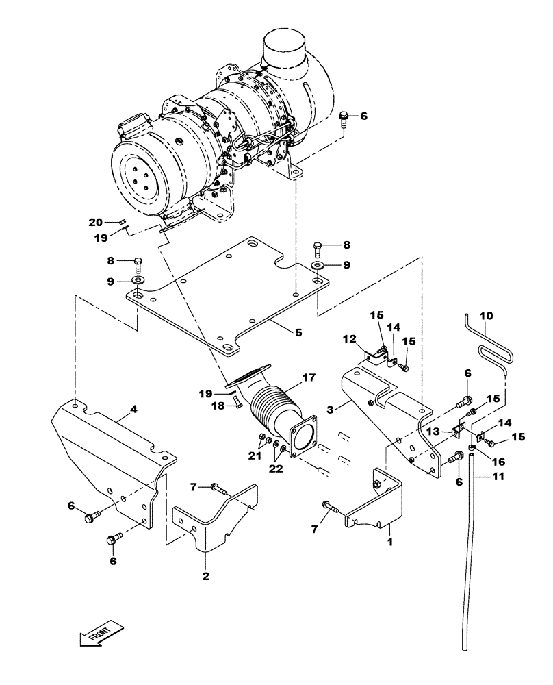 Схема запчастей Case CX470C - (02-003-00[01]) - EXHAUST SYSTEM - MUFFLER (01) - ENGINE