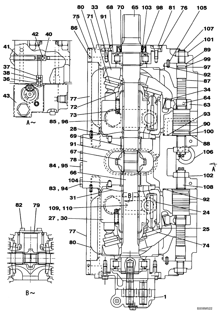 Схема запчастей Case CX290B - (08-87) - KBJ11010 PUMP ASSY, HYDRAULIC - PISTON (08) - HYDRAULICS