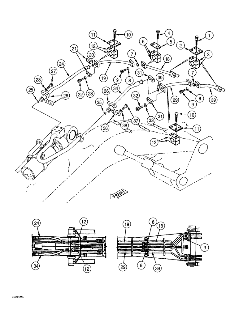 Схема запчастей Case 9060B - (8-061A) - ARM CYLINDER SUPPLY LINES, P.I.N. EAC0601060 AND AFTER (08) - HYDRAULICS