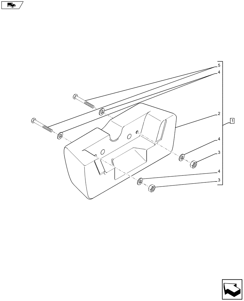 Схема запчастей Case 590SN - (37.140.04) - VAR - 423010 - COUNTERWEIGHT, FRONT (37) - HITCHES, DRAWBARS & IMPLEMENT COUPLINGS