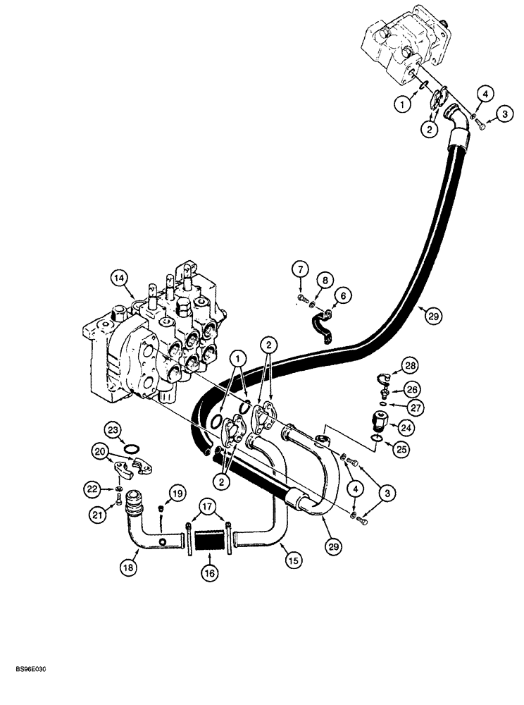 Схема запчастей Case 1150G - (8-008) - EQUIP HYD CIRCUIT, PUMP TO CONTROL VALVE & RESERVOIR, PRIOR TO JJG0218023 & JJG0218024 - JJG0218478 (07) - HYDRAULIC SYSTEM