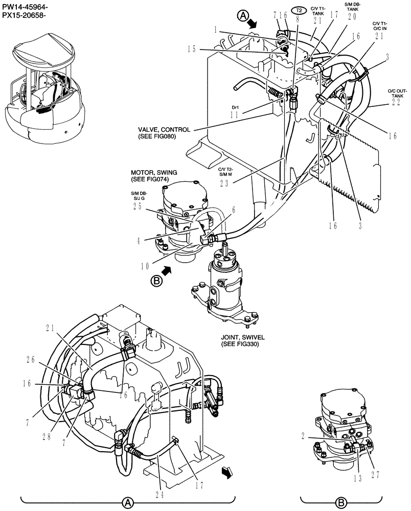 Схема запчастей Case CX31B - (110-01[1]) - HYDRAULIC LINES, RETURN (00) - GENERAL & PICTORIAL INDEX