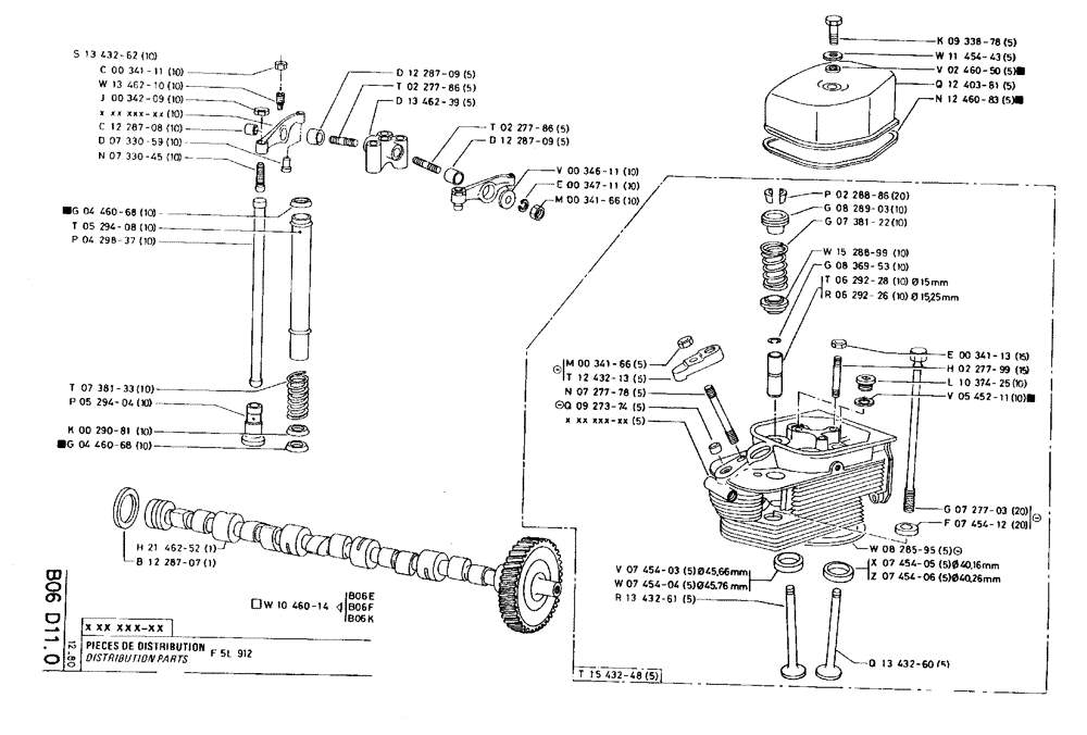 Схема запчастей Case 75C - (B06 D11.0) - DISTRIBUTION PARTS - F5L 912 (01) - ENGINE