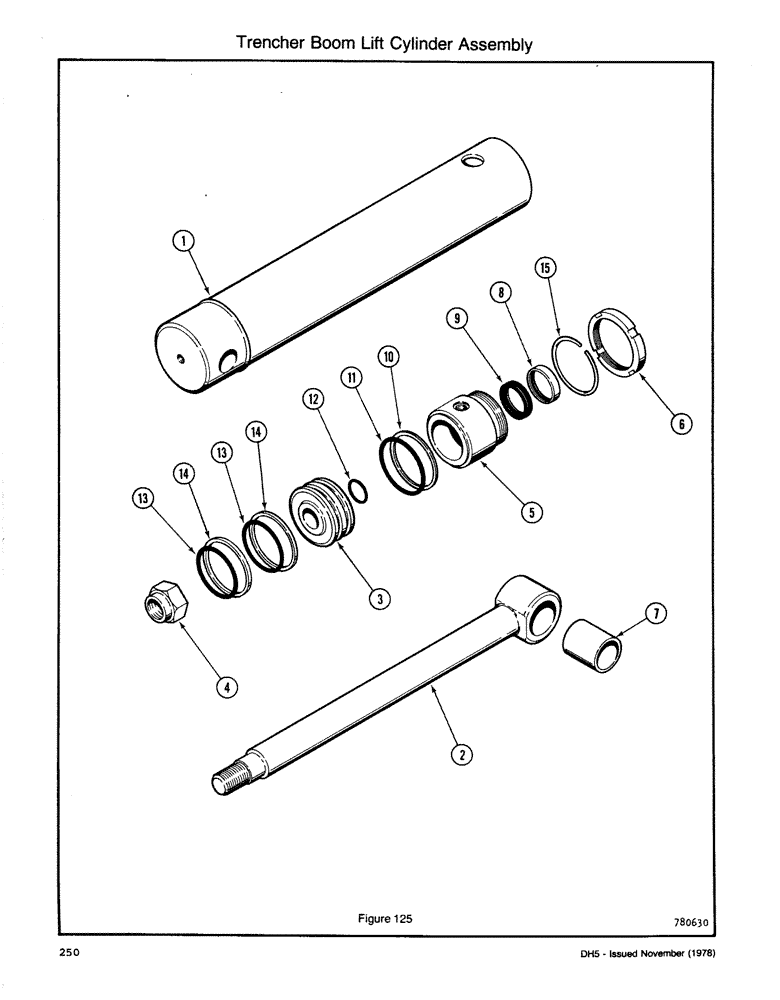 Схема запчастей Case DH5 - (250) - TRENCHER BOOM LIFT CYLINDER ASSEMBLY (35) - HYDRAULIC SYSTEMS