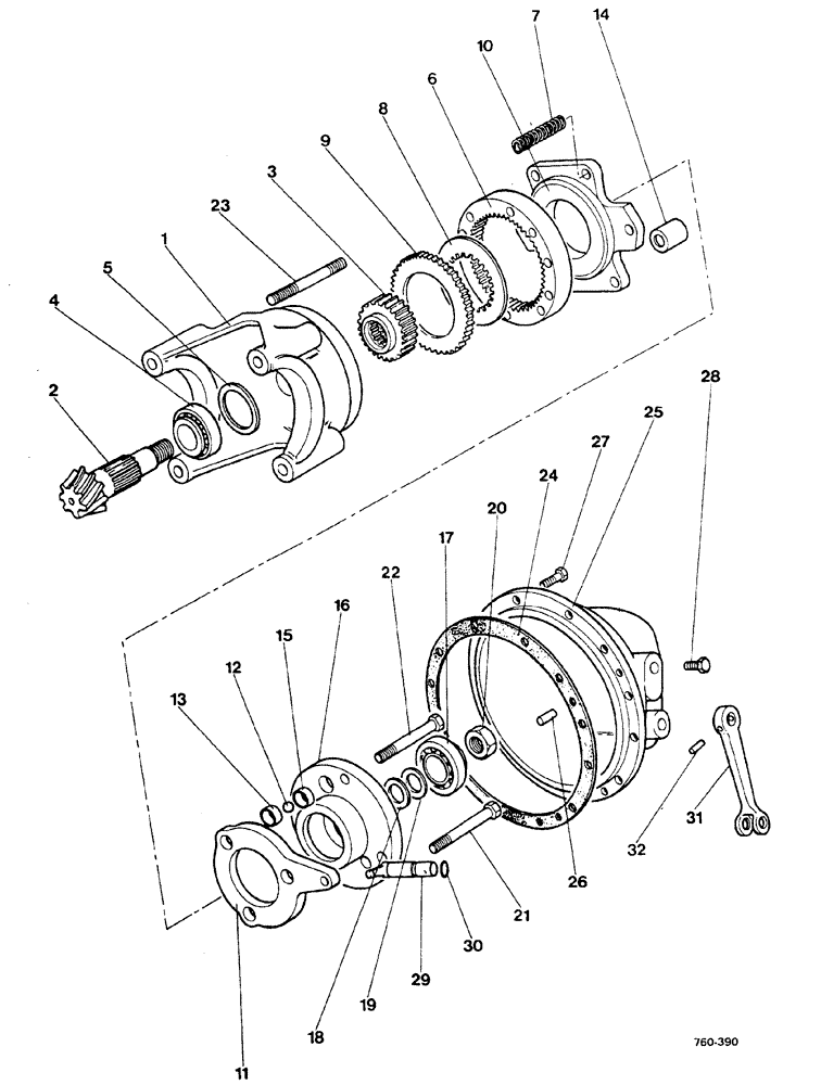 Схема запчастей Case 580F - (090) - TRANSMISSION BRAKE, FOR GERMANY (33) - BRAKES & CONTROLS