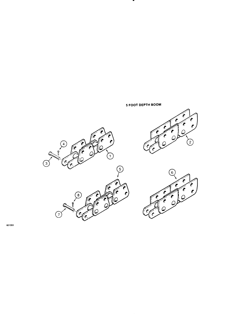 Схема запчастей Case SD100 - (230[2]) - DIGGING CHAINS, FOR FIVE FOOT DEPTH BOOM (89) - TOOLS